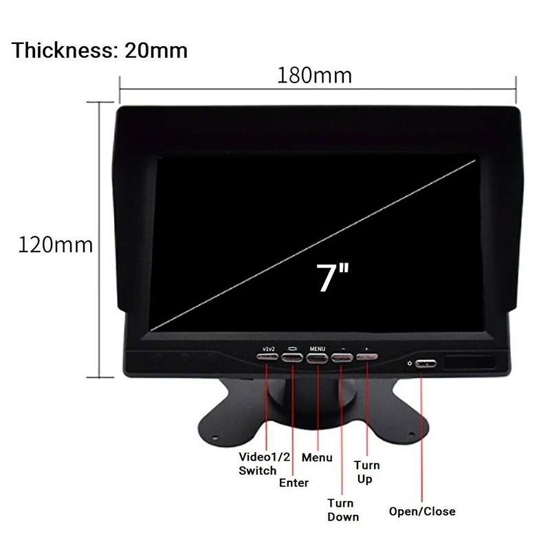 PZ612-2AHD IP67 120 Degree Car AHD 1080P 2 Megapixels 7 inch Front and Rear Double Recording 2 Way R