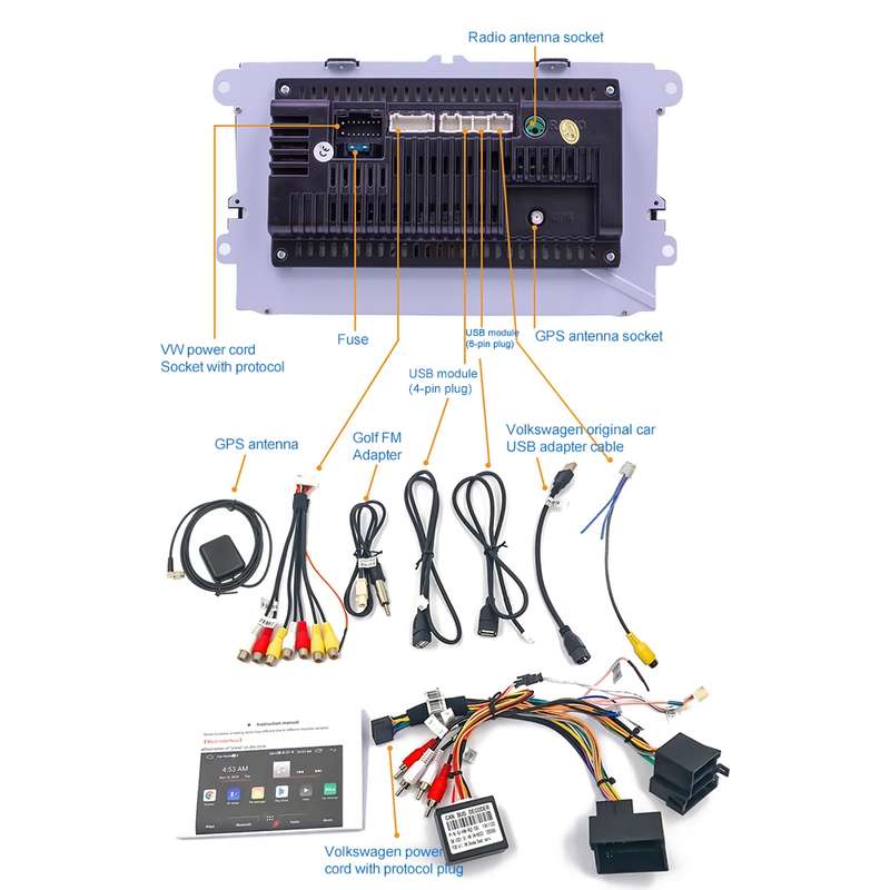 9093 HD 9 inch Car Android 8.1 Radio Receiver MP5 Player for Volkswagen, Support FM & Bluetooth & TF