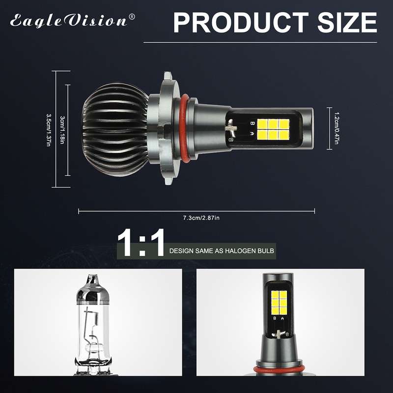 2 PCS EV15 9005 / 9006 DC9-32V / 6W / IP67 Car LED Double Color Fog Light, Cold White Light + Amber
