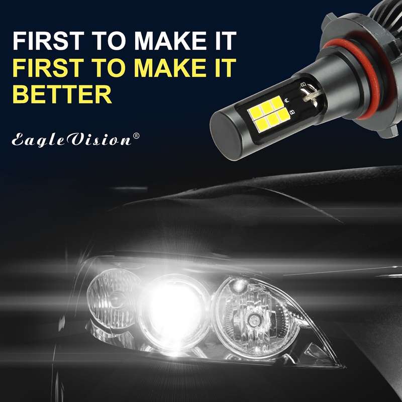 2 PCS EV15 9005 / 9006 DC9-32V / 6W / IP67 Car LED Double Color Fog Light, Cold White Light + Amber