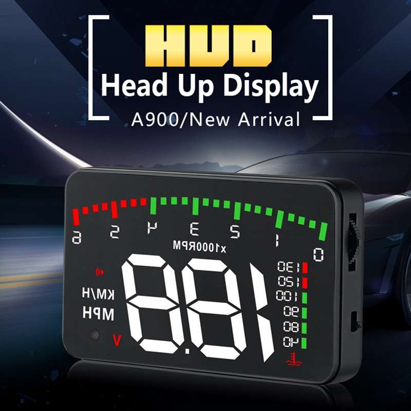 A900 OBD2 3.5 inch Vehicle-mounted Head Up Display Security System, Support Car Speed / Engine Revol