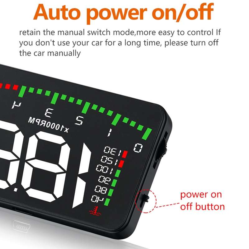 A900 OBD2 3.5 inch Vehicle-mounted Head Up Display Security System, Support Car Speed / Engine Revol