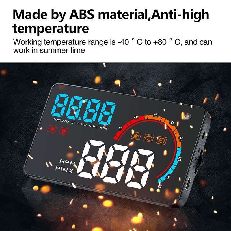 D2500 OBD2+GPS 4 inch Vehicle-mounted Head Up Display Security System, Support Car Speed / Engine Re
