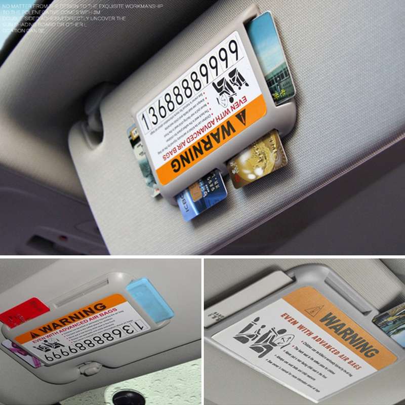 Multi-purpose Car Visor Organizer, Sun Shade Card Storage Pouch Bag(Grey)