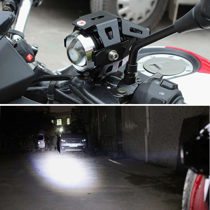 U5 10W 1000LM LED External Motorcycle Headlight Lamp, DC 12-80V(White Light)