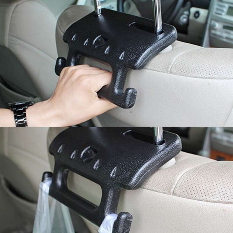 Multifunction Car Hook Seat Safety Handrails Car Seat Headrest Handle Hand Grip(Black)