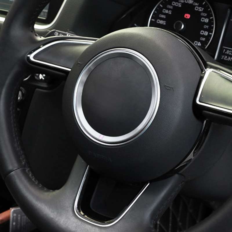 Car Auto Steering Wheel Ring Cover Trim Sticker Decoration for Audi A4L / A3 / A5 2017-2019(Purple)