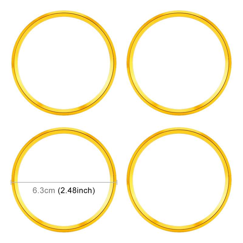 4 PCS Car Metal Wheel Hub Decoration Ring for BMW 5 Series 2018 (Gold)
