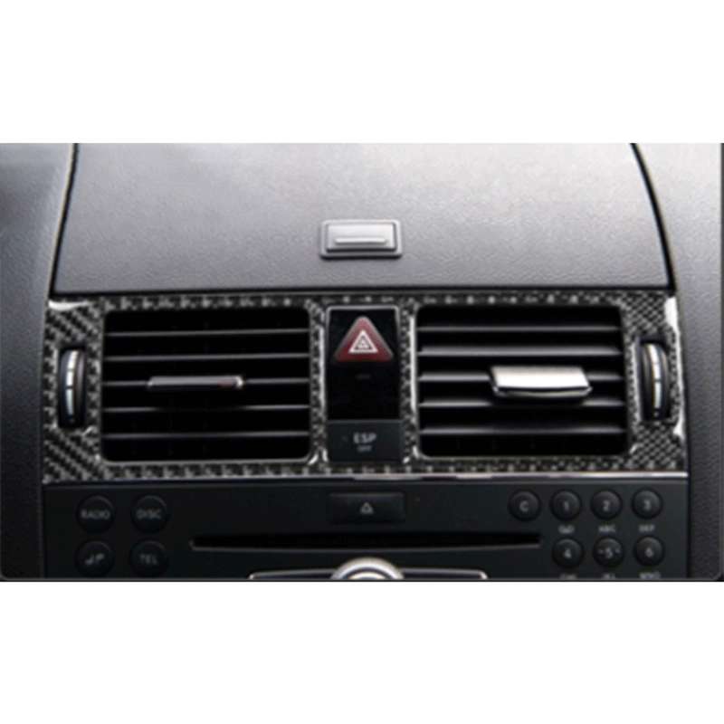 Car Dashboard Air Conditioning Frame Carbon Fiber Decorative Sticker for Mercedes-Benz W204 2007-201