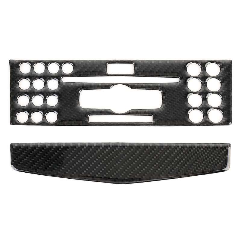 2 PCS Car CD Adjustment Frame Carbon Fiber Decorative Sticker for Mercedes-Benz W204 2007-2010