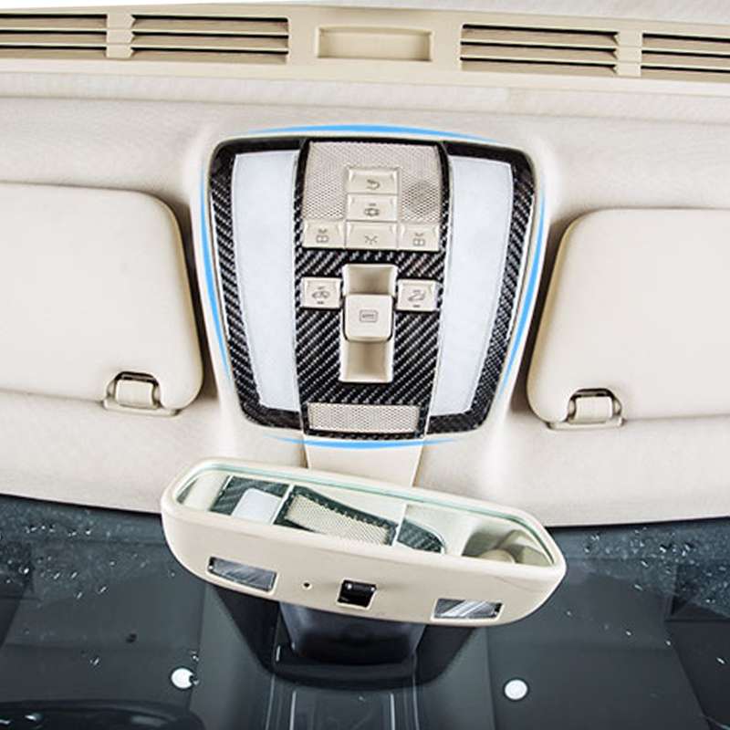3 PCS Car Front Dome Light Panel Carbon Fiber Decorative Sticker for Mercedes-Benz W204 2007-2013