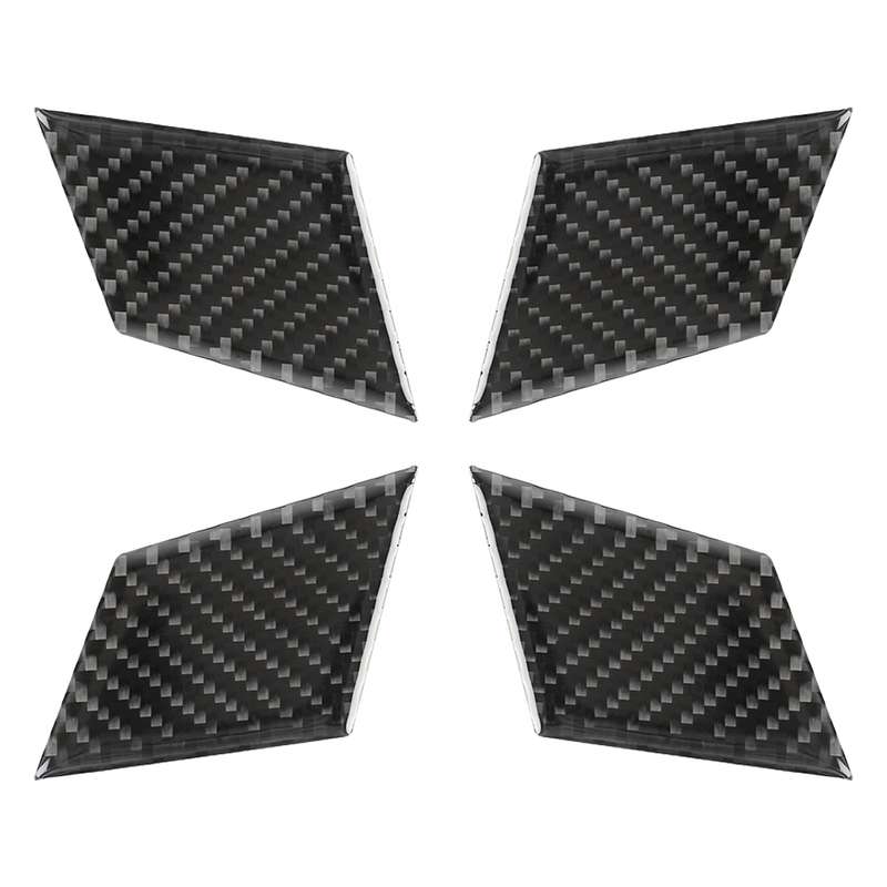 4 PCS Car Door Inner Handle Wrist Panel Carbon Fiber Decorative Sticker for Mercedes-Benz W204 2007-