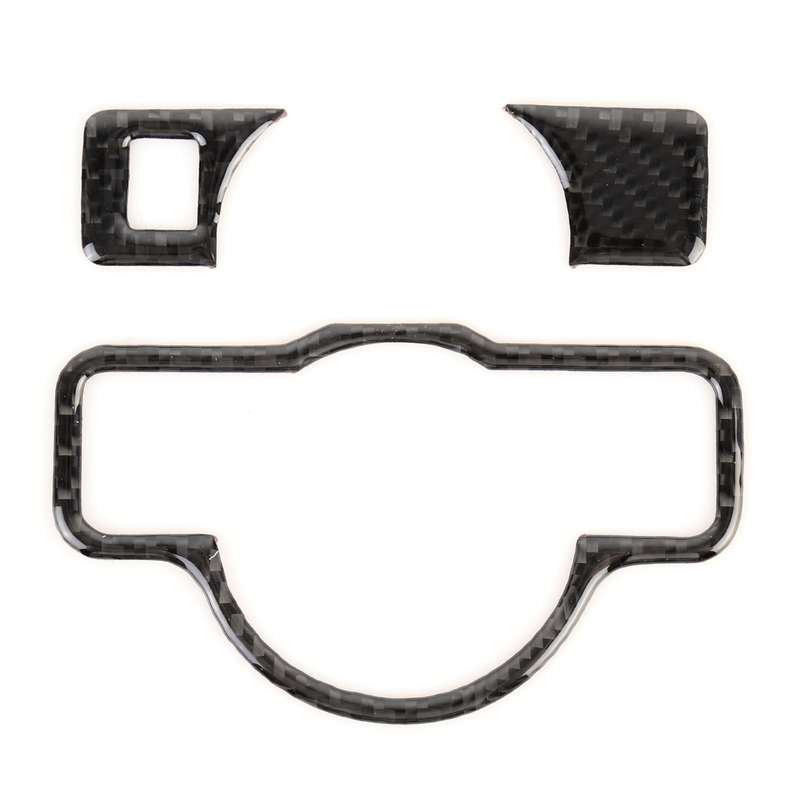 3 PCS Car Headlight Switch Panel Carbon Fiber Decorative Sticker for Mercedes-Benz W204 2007-2013