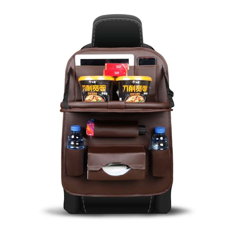 Multifunction Car Seat Pockets Folding Storage Bag (Coffee)