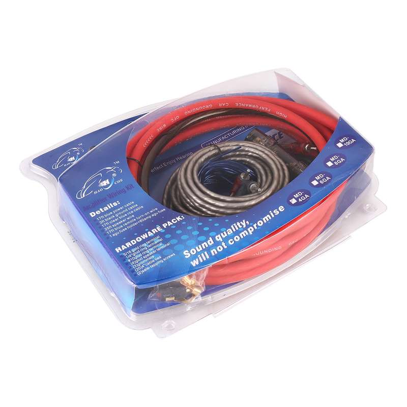 1200W 10GA Car Copper Clad Aluminum Power Subwoofer Amplifier Audio Wire Cable Kit with 60Amp Fuse H