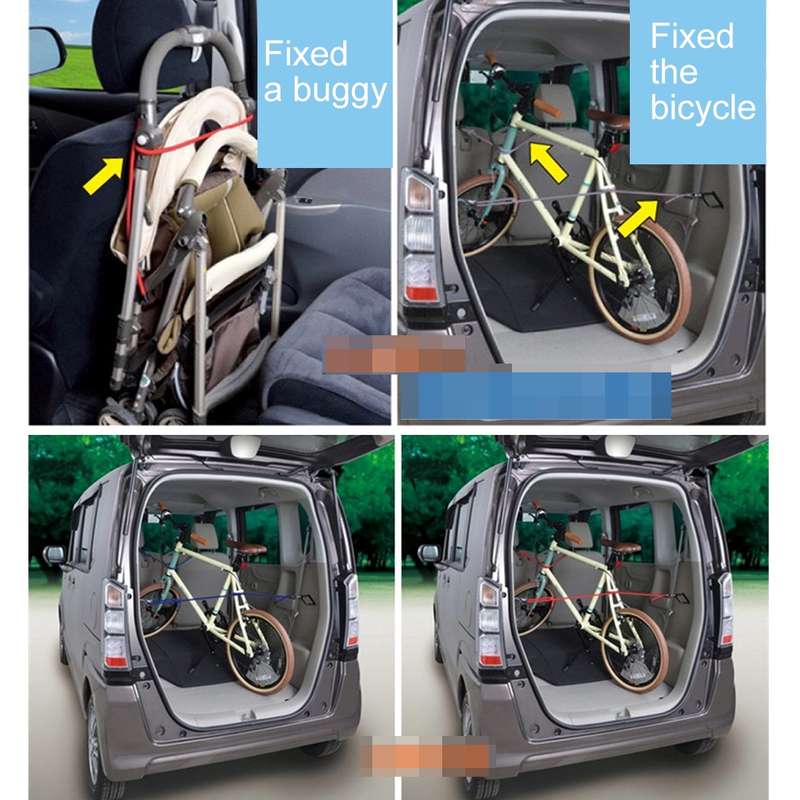 Reusable Car Fastening Rope Car Adjustable Elastic Rope Trunk Storage Hooks Strap Fastening Vehicle