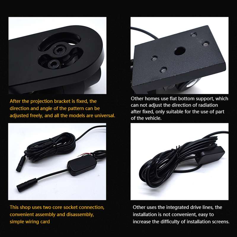 2 PCS DC 8-36V Ghost Shadow Courtesy Angel Wings Projection Lamp Car Door LED Welcome Lights(Ice Blu