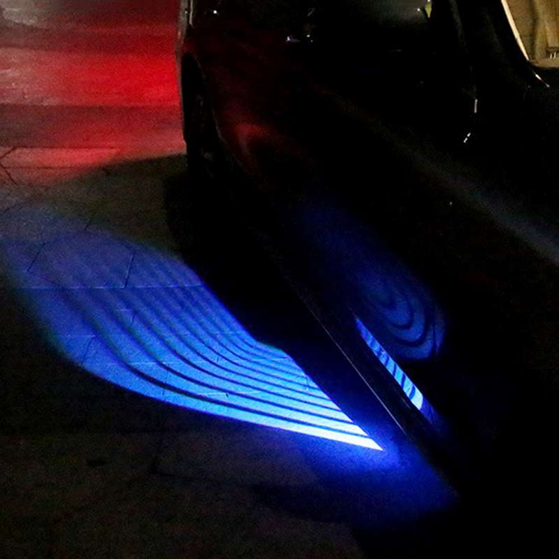 2 PCS DC 8-36V Ghost Shadow Courtesy Angel Wings Projection Lamp Car Door LED Welcome Lights(Ice Blu