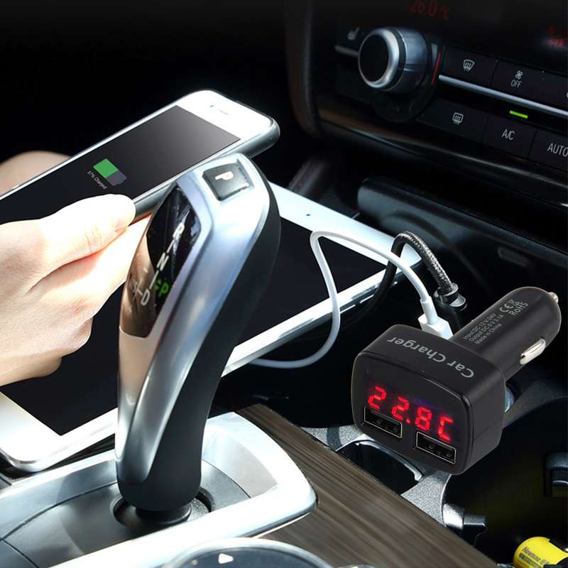 DC 12-24V Input Intelligent Matching Current Intelligent Charge 5V 3.1A Output Dual USB Ports Car Ch