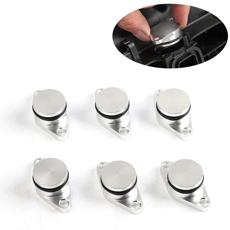 6 PCS 22mm Swirl Flap Flaps Delete Removal Blanks Plugs for BMW M57 (6-cylinder)(Black)
