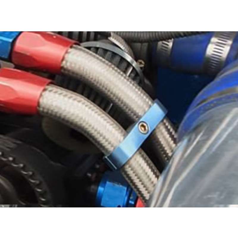 AN12 Automotive 2-hole High Pressure Tubing Fixing Clip Car Tubing Clamp Aluminum Alloy Clip Tubing