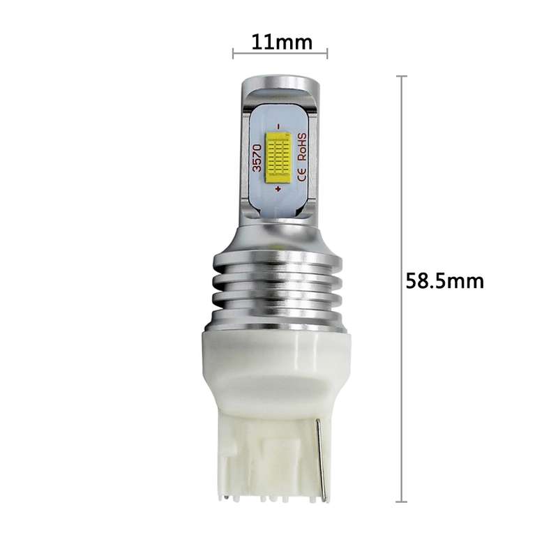 2 PCS T20/7440 72W 1000LM 6000-6500K Bright White Light Car Turn Backup LED Bulbs Reversing Lights,