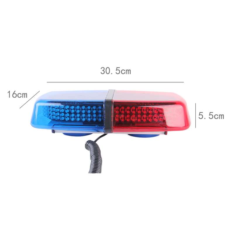25W 240 LEDs Red Light + Blue Light Waterproof Strobe Light Dome Warning Light, DC 12V Wire Le...