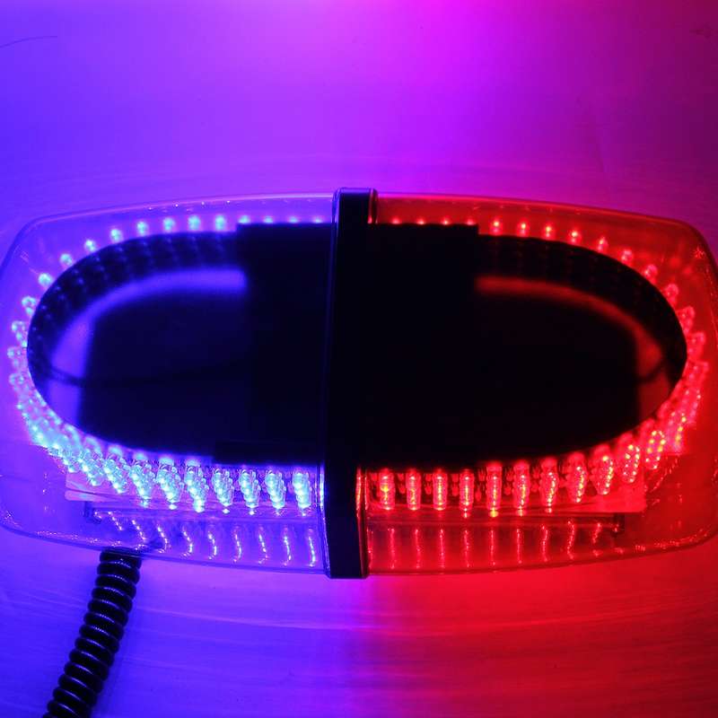 25W 240 LEDs Red Light + Blue Light Waterproof Strobe Light Dome Warning Light, DC 12V Wire Le...