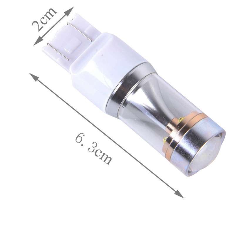 2 PCS T20/7443 350 LM 6000K Dual Wires 30W White Light 6 LED Canbus Car Brake Light Bulb, DC 12V