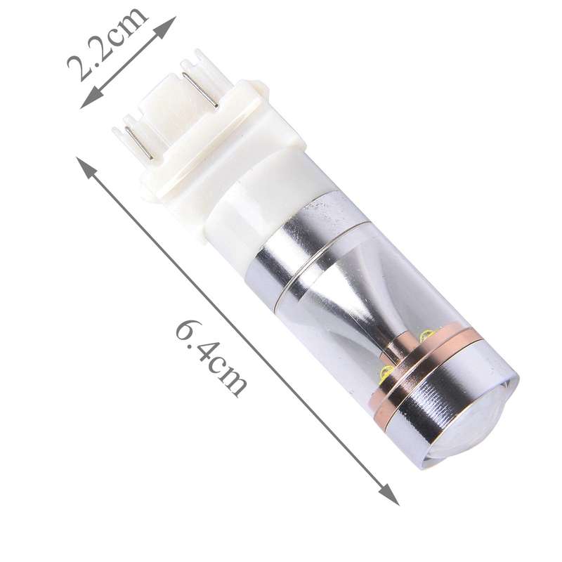 2 PCS T25/3157 Dual Wires 2300 LM 6000K 30W White Light 6 LED Canbus Car Brake Light Bulb, DC 12V