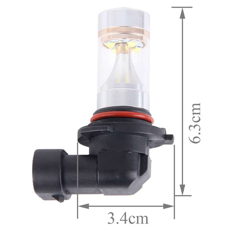2 PCS 9006 350 LM 6000K 30W White Light 6 LED Car Fog Light Bulb, DC 12V