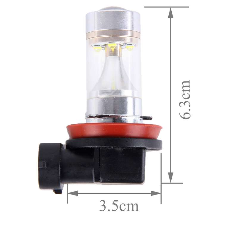 2 PCS H8/H11 30W 350 LM 6000K White Light 6 LED Car Fog Light Bulb, DC 12V