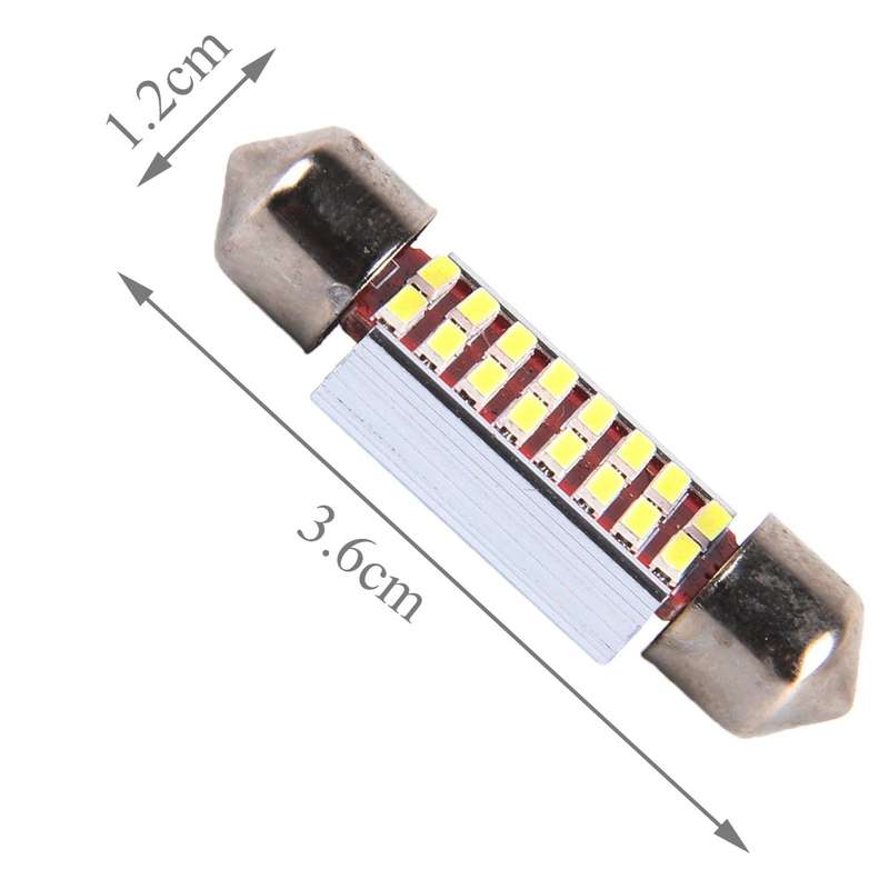 2 PCS DC 12V 3W 36MM Bicuspid Car Door Lamps Registration Mark light Dashboard Dome Door Lights LED