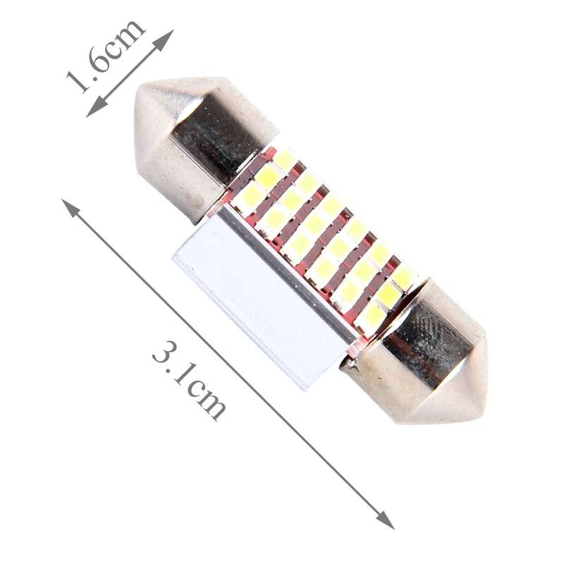 2 PCS DC 12V 3W 31MM Bicuspid Car Door Lamps Registration Mark light Dashboard Dome Door Lights LED