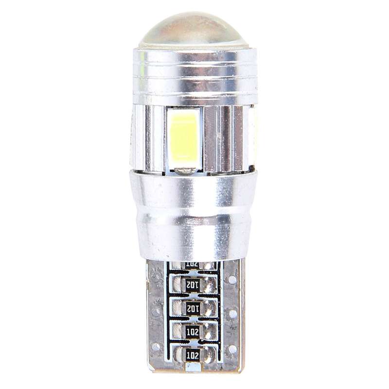2PCS T10 3W White Light 6 SMD 5630 LED Error-Free Canbus Car Clearance Lights Lamp, DC 12V