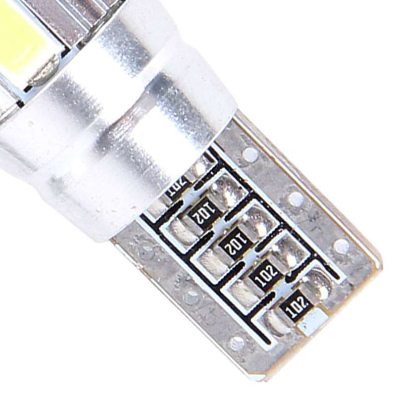 2PCS T10 3W White Light 6 SMD 5630 LED Error-Free Canbus Car Clearance Lights Lamp, DC 12V
