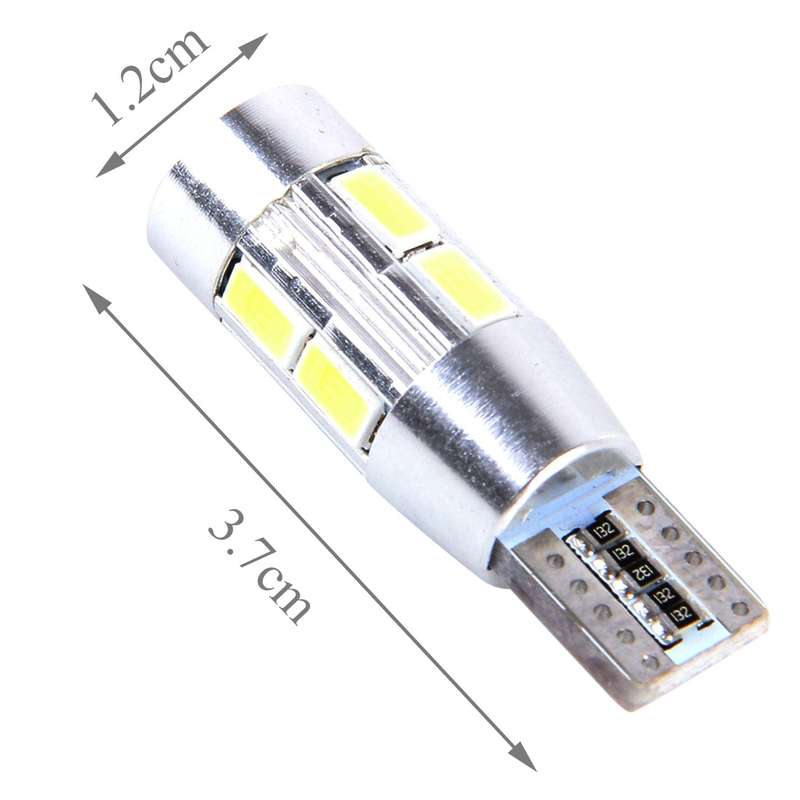 2 PCS T10 6W White Light 10 SMD 5630 LED Error-Free Canbus Car Clearance Lights Lamp, DC 12V