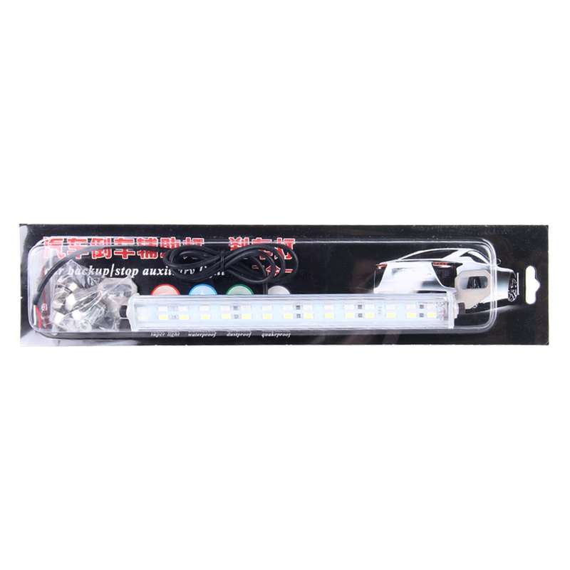 10W 30 LED SMD 2835 White Light + Red Light Car Backup Auxiliary Light Brake Light, DC 12V Cable Len