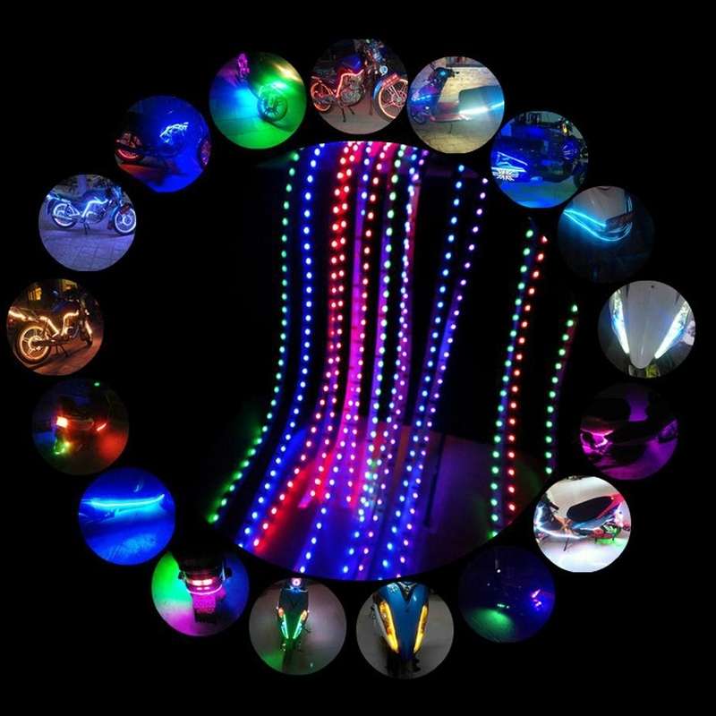 5 PCS Flow Style 45 LED 3528 SMD Waterproof Flexible Car Strip Light for Car Decoration, DC 12V, Len