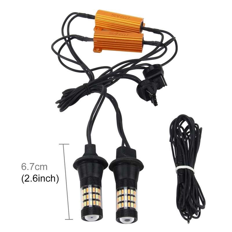 2 PCS 7440 5W 450LM 60LEDs DC 12V SMD-4014 Car Auto Brake Light Turn Signal Lights Car Source Set(Wh