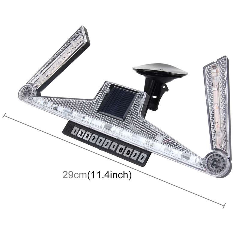 Solar Anti Collision Cupule Ranger Lamp Car Taillight LED Flash Warning Light Caution Light Foldable