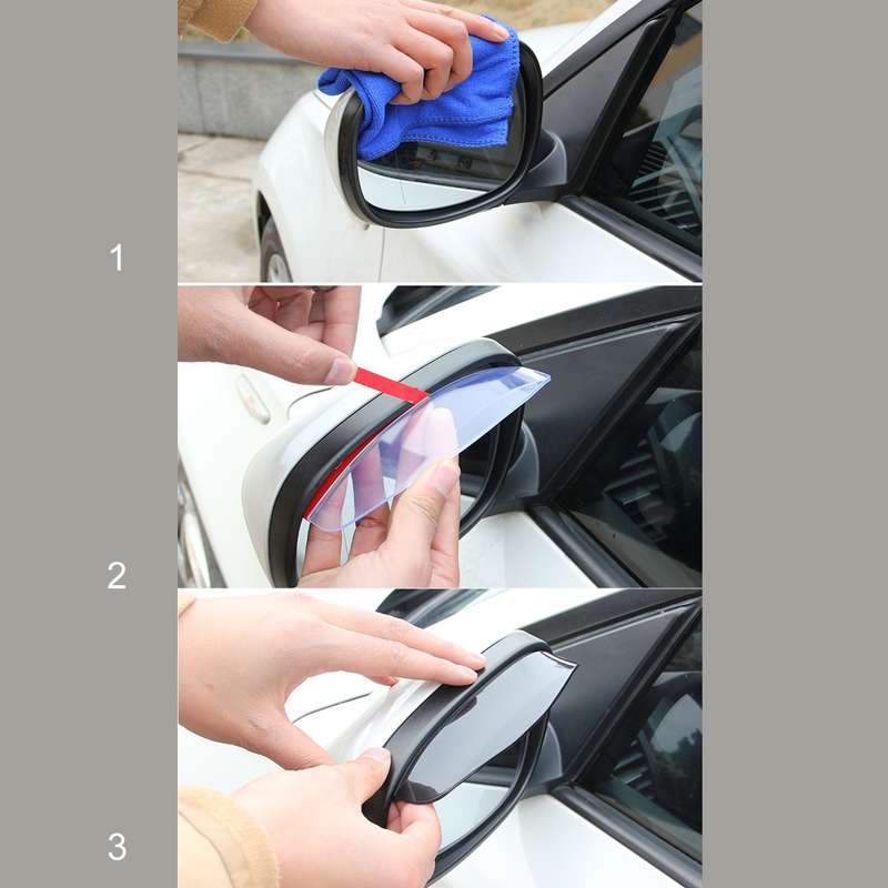1 Pair Car Rearview Mirror Rain Blades Car Back Mirror Eyebrow Rain Cover Car Rearview Mirror Eyebro