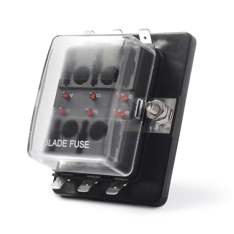 Universal 6 Way Fuse Box Block Fuse Holder Box Car Vehicle Circuit Automotive Blade Tool 6 Way Fuse