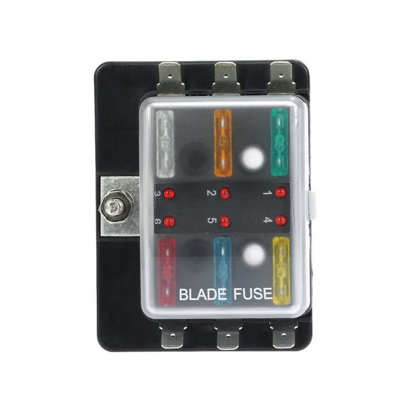 Universal 6 Way Fuse Box Block Fuse Holder Box Car Vehicle Circuit Automotive Blade Tool 6 Way Fuse