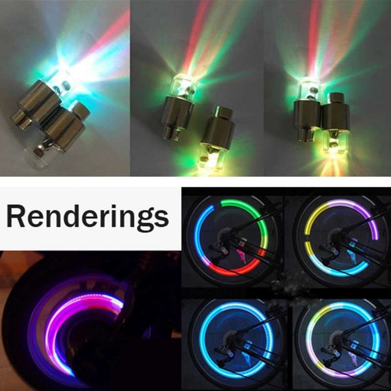 2 PCS Valve Cap Light Wheel Tyre Lamp With Battery for Car / Motorbike / Bike(Blue Light)