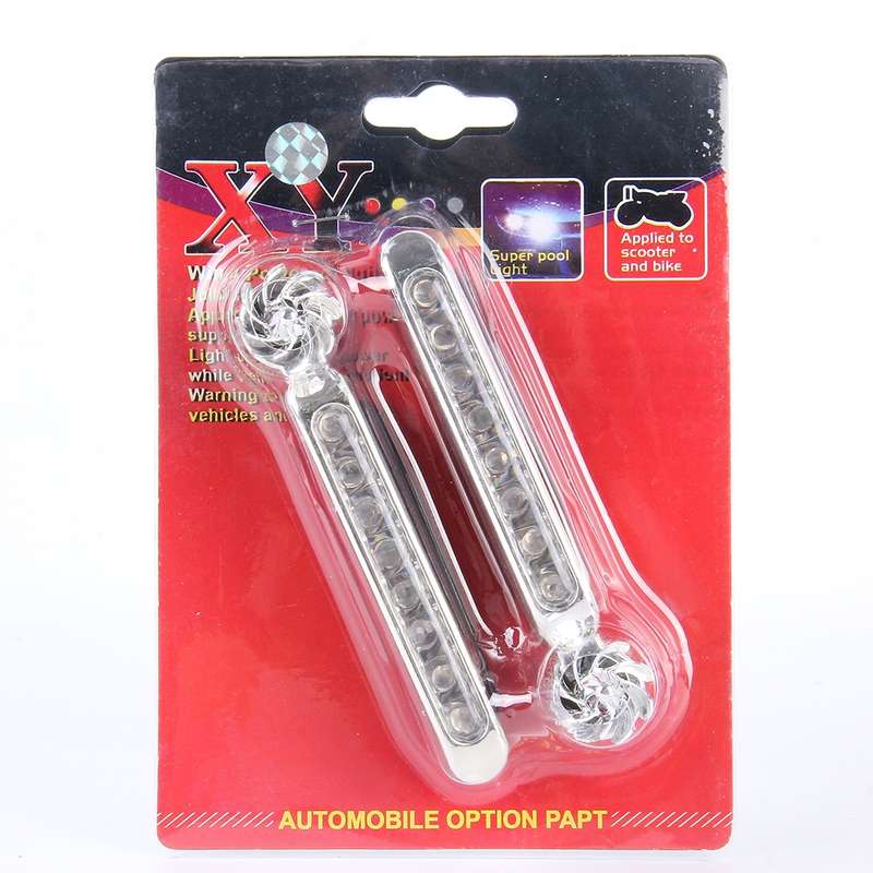 2 PCS 2W 8 Colorful LED Bulbs Wind Powered Decorative Car Lights(Colorful Light)