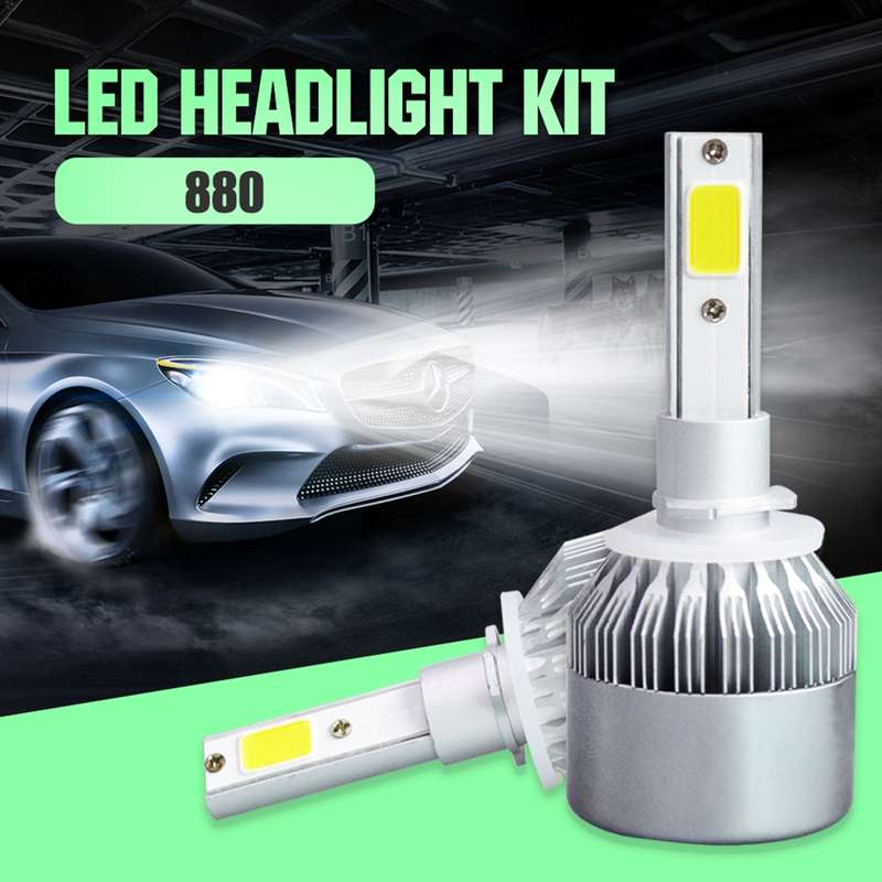 2pcs 880/881 18W 1800LM 6000K Waterproof IP68 Car Auto LED Headlight with 2 COB LED Lamps, DC 9-36V(