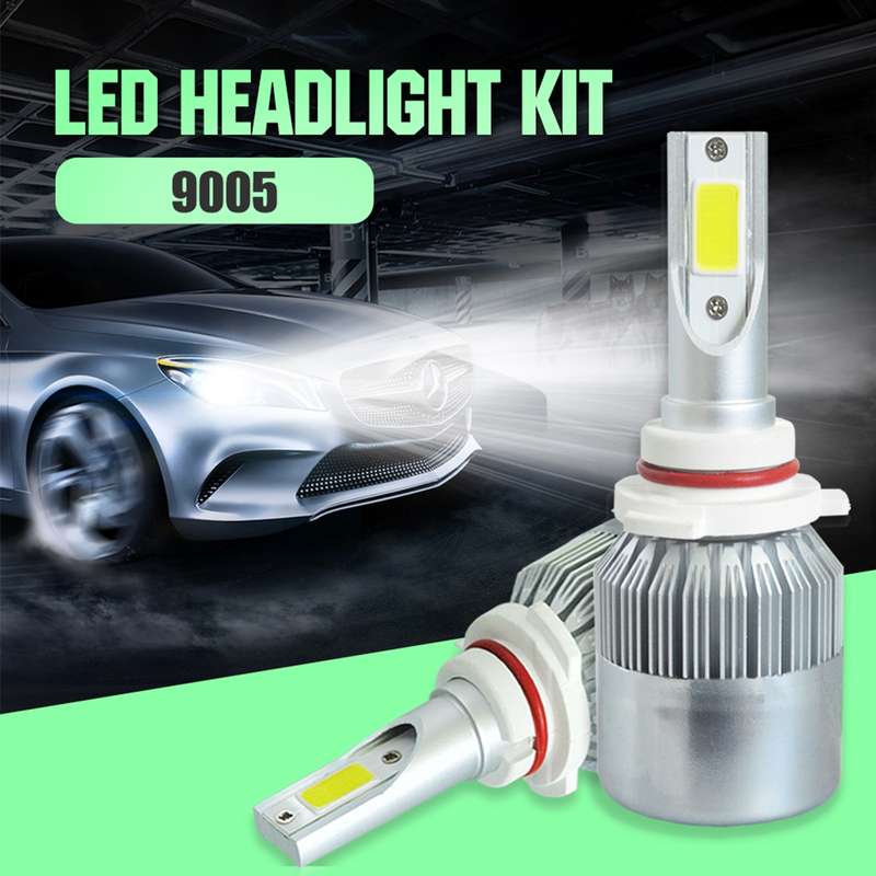 2pcs 9005 18W 1800LM 6000K Waterproof IP68 Car Auto LED Headlight with 2 COB LED Lamps, DC 9-36V(Whi