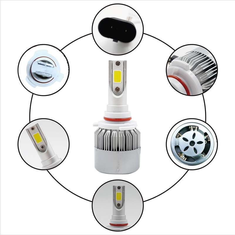2pcs 9005 18W 1800LM 6000K Waterproof IP68 Car Auto LED Headlight with 2 COB LED Lamps, DC 9-36V(Whi