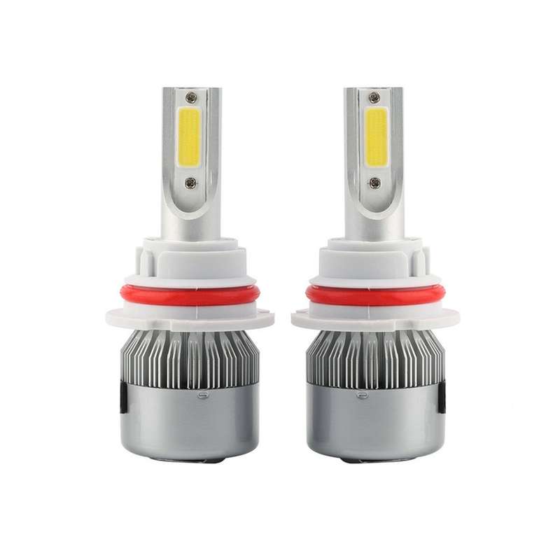 2pcs 9007 18W 1800LM 6000K Waterproof IP68 Car Auto LED Headlight with 2 COB LED Lamps, DC 9-36V(Whi